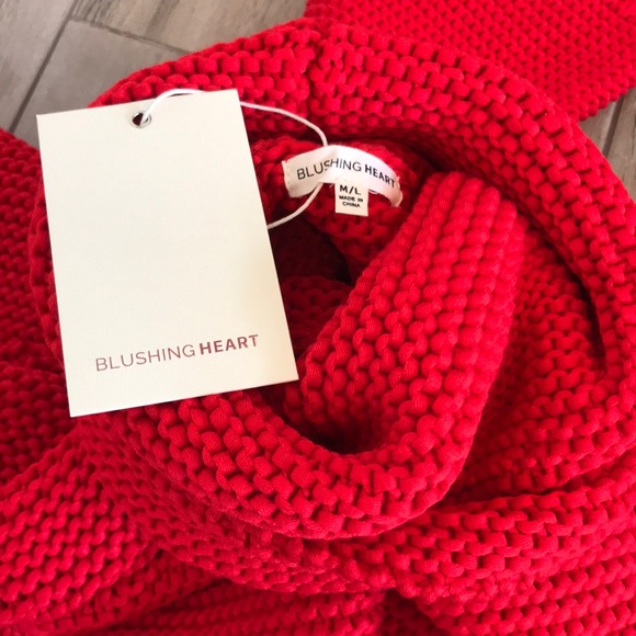 Red Extra Thick & Chunky Knit Turtleneck Sweater - Picture 6 of 8